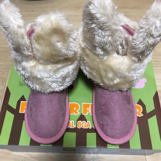 新品　キッズ　女の子　ボアブーツ　うさぎ　ピンク　19センチ(ブーツ)