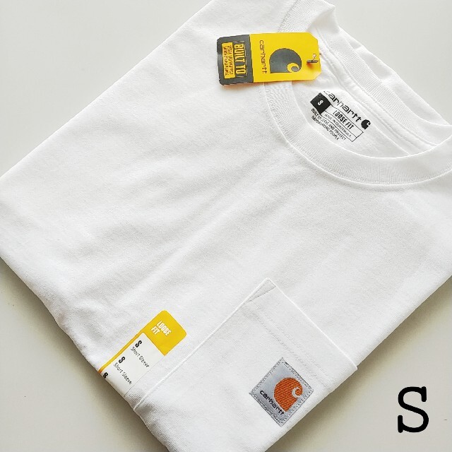 carhartt(カーハート)の①Carhartt ホワイト S Tシャツ カーハート 新品 半袖 厚手正規 白 メンズのトップス(Tシャツ/カットソー(半袖/袖なし))の商品写真