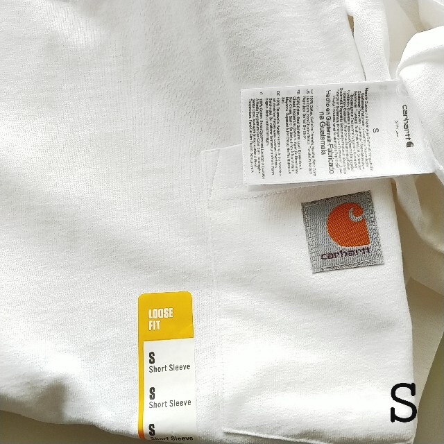 carhartt(カーハート)の①Carhartt ホワイト S Tシャツ カーハート 新品 半袖 厚手正規 白 メンズのトップス(Tシャツ/カットソー(半袖/袖なし))の商品写真