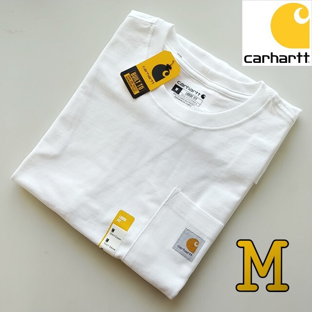 ① Carhartt ホワイト M Tシャツ カーハート 新品 半袖 K87 白
