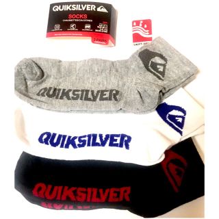 クイックシルバー(QUIKSILVER)の◆新品◆ クイックシルバー、ソックス (黒、白、グレー)３足組(ソックス)