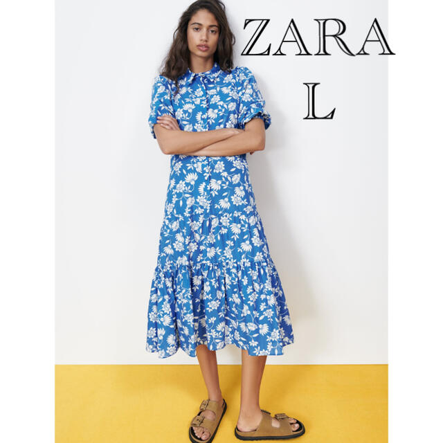 ZARA - 完売❗️ZARA プリント花柄ワンピース 花柄ロングワンピース の ...