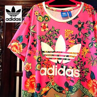 アディダス(adidas)のアディダス ファーム エスニック 花柄 タンクトップ Tシャツ ジャージ ピンク(Tシャツ(半袖/袖なし))