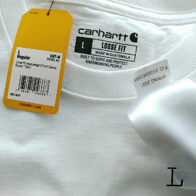 carhartt(カーハート)の① Carhartt ホワイト L Tシャツ カーハート 新品 半袖 K87 メンズのトップス(Tシャツ/カットソー(半袖/袖なし))の商品写真