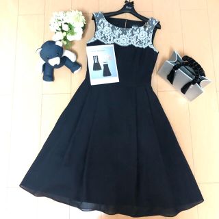 ルネ(René)の美品▫️Rene 34✧༚’18年♢ネイビー系♢Sophie˚✧レ－ス♢ワンピ(ひざ丈ワンピース)