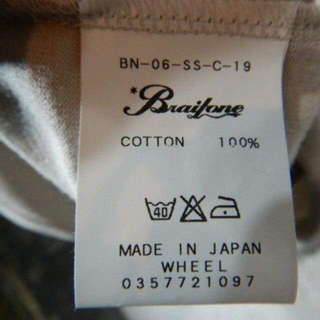 BRAITONE(ブライトン)のo3157　美品　ブライトン　日本製　半袖　切替　ロゴ　デザイン　tシャツ メンズのトップス(Tシャツ/カットソー(半袖/袖なし))の商品写真