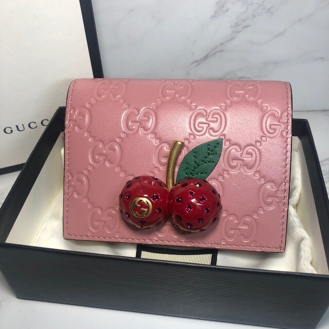 売り切り御免 美品訳あり激安 Gucci グッチ チェリー さくらんぼ 財布 二つ折り 財布 Efirst Ae