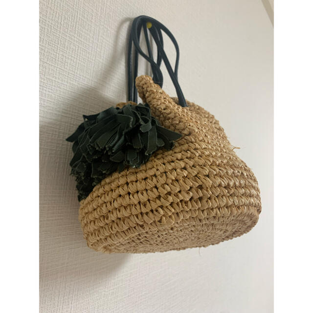 ラドロー LUDLOW ラフィア タッセル フリンジ ポシェット カーキ