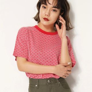 LAGUA GEM LETTERING CUT TOPS(Tシャツ(半袖/袖なし))