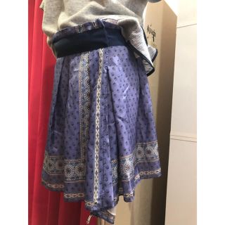 サカイ(sacai)のsacailuckスカーフ風ペイズリー春夏スカート3ギャルソンYUKI桐谷美玲(ひざ丈スカート)