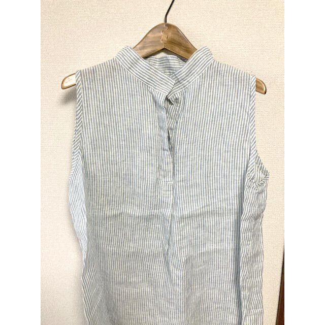 【新品未使用】fog linen work ブルーストライプブラウス