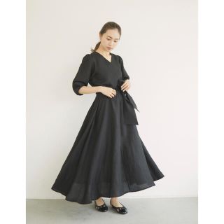 RANDEBOO 2way linen OP (Black)(ロングワンピース/マキシワンピース)