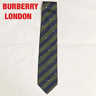 バーバリー(BURBERRY)の【人気】BURBERRY LONDON　総柄ネクタイ　ストライプ柄　ホースロゴ(ネクタイ)