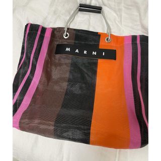 マルニ(Marni)のマルニ　トート　フラワーカフェ　ストライプバッグ(トートバッグ)