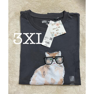 ユニクロ(UNIQLO)の新品　ユニクロ　ポール&ジョー　UT   Tシャツ　半袖　猫　3XL(Tシャツ(半袖/袖なし))