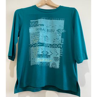 セシカ(C'est ChiC'a)のCEST CHICA BLEU（セシカ）緑色七分袖デザインTシャツ(シャツ/ブラウス(長袖/七分))