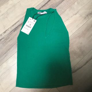 ザラ(ZARA)のZARA ニットトップス(カットソー(半袖/袖なし))