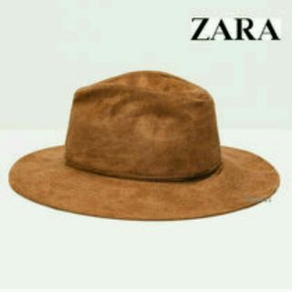 ザラ(ZARA)のZARA★今期レザー加工入りつば広ハット(ハット)