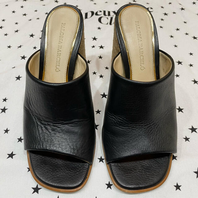 PALOMA BARCELO ラウンドヒールサボ ブラック size 37 - サンダル