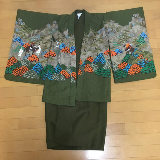 七五三　5歳　着物羽織 キッズ/ベビー/マタニティのキッズ服男の子用(90cm~)(和服/着物)の商品写真