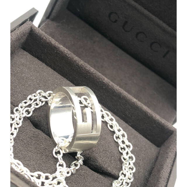 Gucci - 美品 GUCCI リング ネックレス 13号程度 Gロゴ シルバー925の