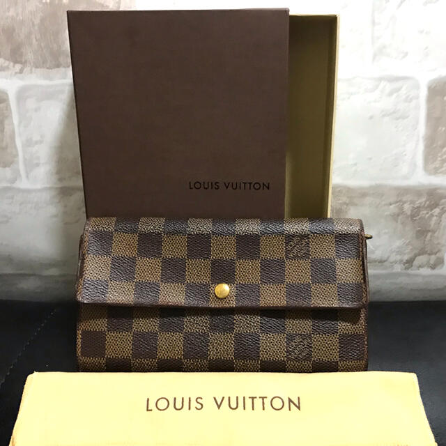 LOUIS VUITTON - 美品　正規品　ルイヴィトン ダミエ 長財布　ブラウン　茶色　箱付