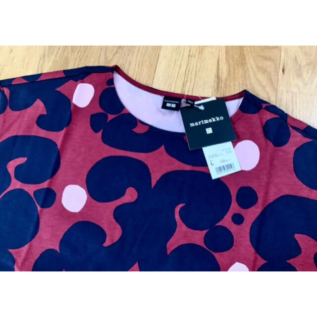 日本未発売★marimekko uniqlo ドット　Tシャツ ネイビー　XL