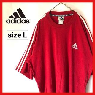 アディダス(adidas)の90s 古着 アディダス Tシャツ オーバーサイズ 刺繍ロゴ 三本線 L(Tシャツ/カットソー(半袖/袖なし))