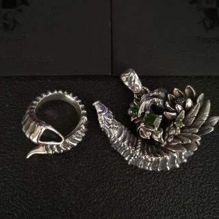 良品 ブラッディマリー 四神 朱雀 SV925 カラーストーン ネックレス