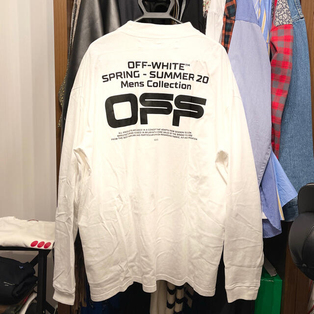 OFF-WHITE(オフホワイト)の【off-white】オフホワイト/ロンT/白/M/美品 メンズのトップス(Tシャツ/カットソー(七分/長袖))の商品写真