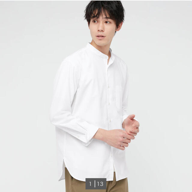 UNIQLO(ユニクロ)のエクストラファインコットンブロード スタンドカラーシャツ（長袖） メンズのトップス(シャツ)の商品写真