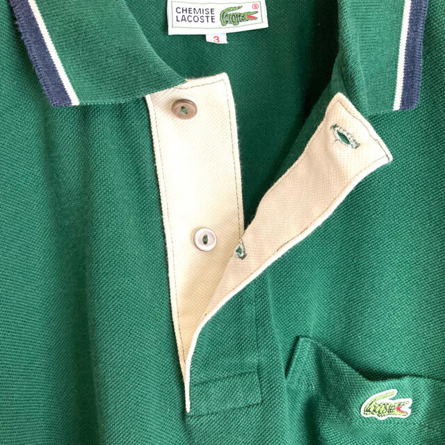 LACOSTE ラコステ ポロシャツ グリーン ワンポイント 刺繍ワッペン