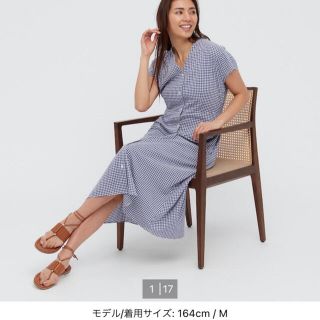 ユニクロ(UNIQLO)のほぼ新品♡UNIQLO♡ レーヨンローンフレアワンピース(ひざ丈ワンピース)