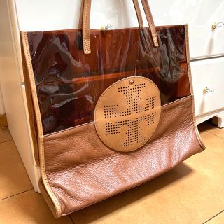 トリーバーチ(Tory Burch)の◆トリーバーチ TORY  BURCH レザービニールトート バッグ ブラウン(トートバッグ)