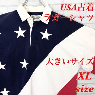 長袖　ラガーシャツ 星条旗 アメリカ トリコロール ディプロマッツ Rap T(Tシャツ/カットソー(七分/長袖))