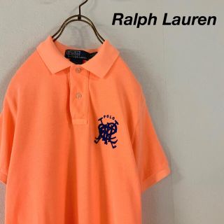 ポロラルフローレン(POLO RALPH LAUREN)のRalph Lauren  肉厚刺繍 ネオンオレンジ 鹿子 ポロシャツ(ポロシャツ)