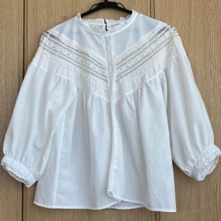 ダブルクローゼット(w closet)のwcloset ブラウス ホワイト(シャツ/ブラウス(長袖/七分))