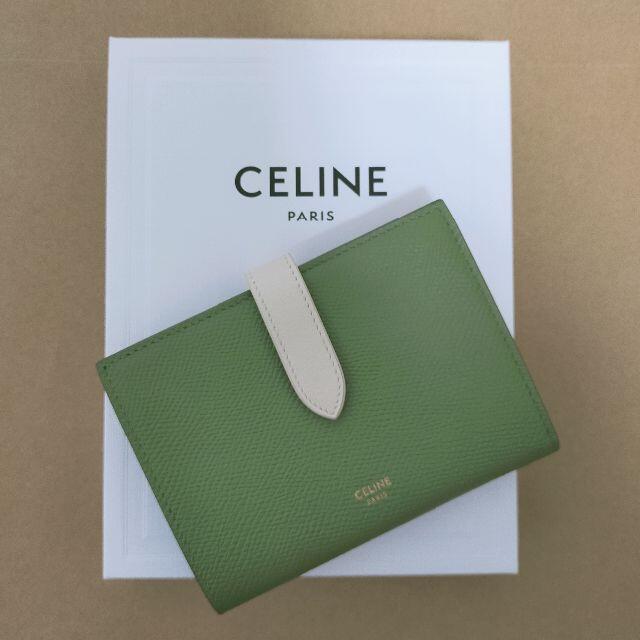 セール CELINE セリーヌ ミディアム ストラップ ライトカーキ 折り財布 セール CELINE セリーヌ ミディアム ストラップ ライトカーキ 折り財布