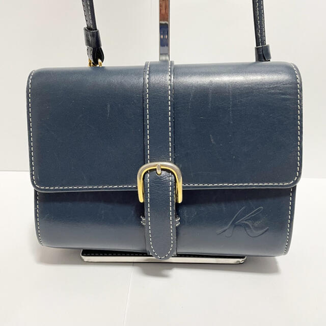 【美品】kitamura キタムラ✨️ショルダーバッグ 斜め掛け レザー ネイビー