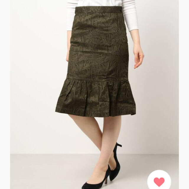 未使用 デミリー 定価41800円 椰子の木柄 スカート Mサイズ グリーン 綿