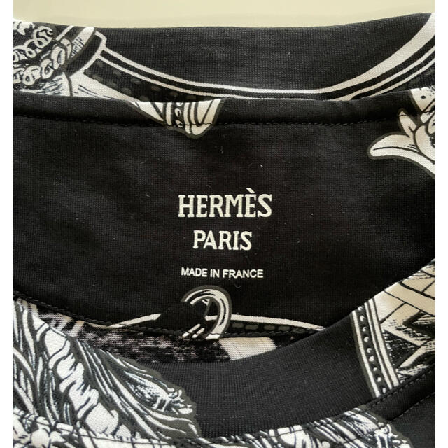 未使用 保管品 タグ付き HERMES エルメス 刺繍ポケット Tシャツ 34