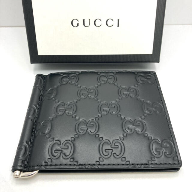 極美品 GUCCI グッチ マネークリップ グッチシマ 170580 ウォレット