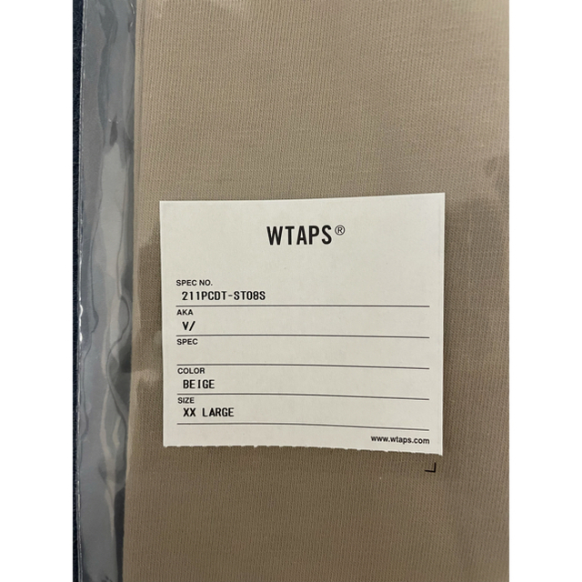 W)taps(ダブルタップス)の21SS WTAPS V/ SCREEN TEE BEIGE XXLサイズ メンズのトップス(Tシャツ/カットソー(半袖/袖なし))の商品写真