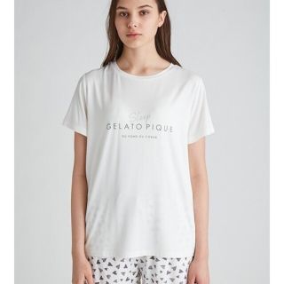 ジェラートピケ(gelato pique)のジェラートピケ　カラーワンポイントTシャツ　ホワイト(Tシャツ(半袖/袖なし))