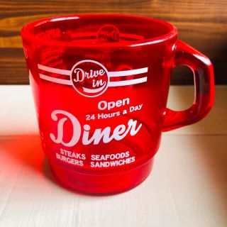 101207-3 レッド プラスチック マグカップ DINER(容器)