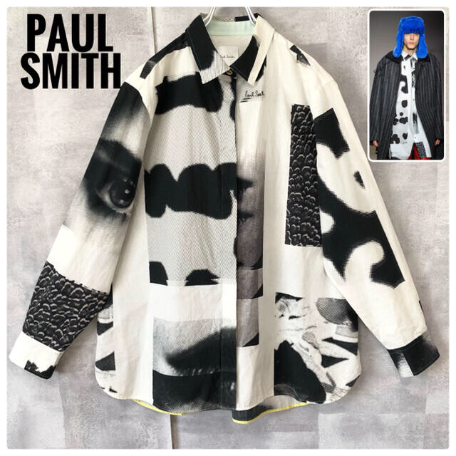 極美品⭐️Paul Smith 19AW コラージュ 比翼 長袖シャツ M相当 - シャツ