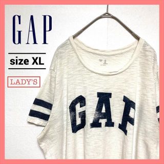 ギャップ(GAP)の90s 古着 ギャップ Tシャツ レディース ビッグロゴ GAP 白T XL(Tシャツ(半袖/袖なし))