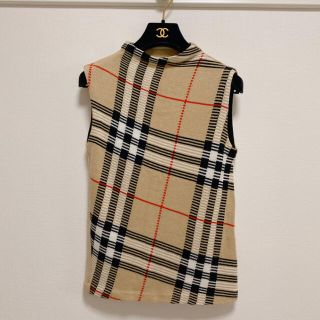 バーバリーブルーレーベル(BURBERRY BLUE LABEL)のバーバリー ノースリーブサマーニット トップス M ブルーレーベル レディース(ニット/セーター)