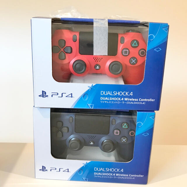 【新品未使用】ps4 DUALSHOCK 4 レッド　ブルー　3M ケーブル付き