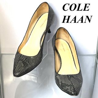 コールハーン(Cole Haan)の【超美品❗️】COLE HAAN パイソン柄　ヒールパンプス　アーモンドトゥ(ハイヒール/パンプス)